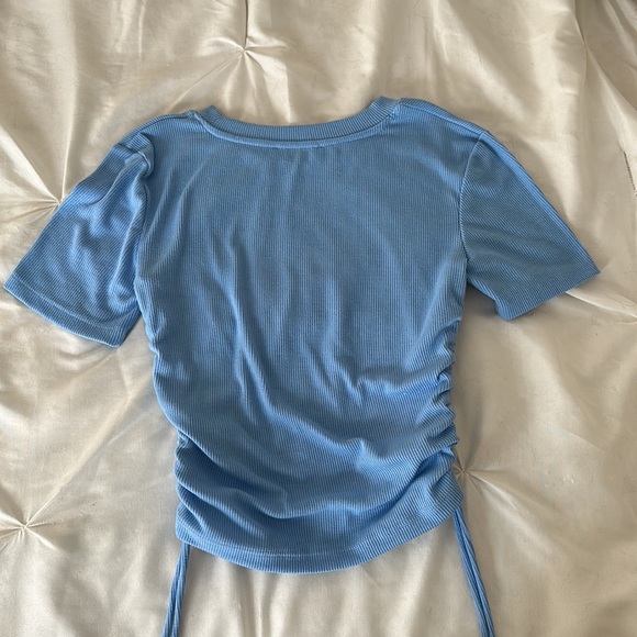 Blue Crop Top from ZARA with cinch up adjustable sides size small - Picture 3 of 3